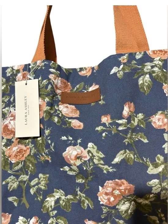 Laura Ashley Floral Canvas Tote Bag - Picture 2 of 3